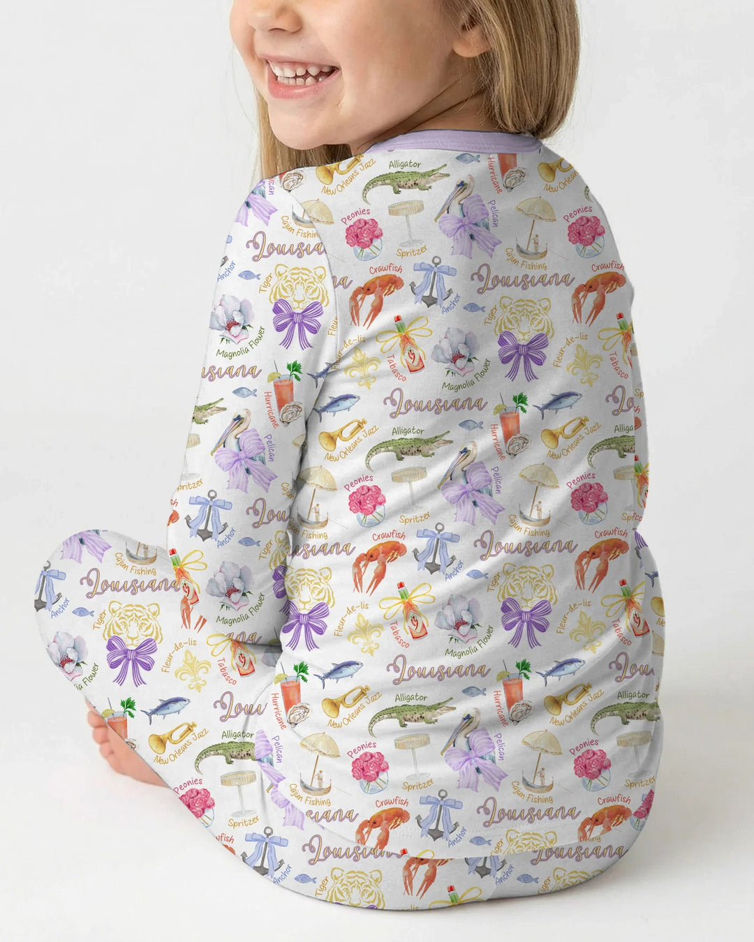 Zweiteiliges Langarm-Pyjama-Set mit Sommerfrüchten