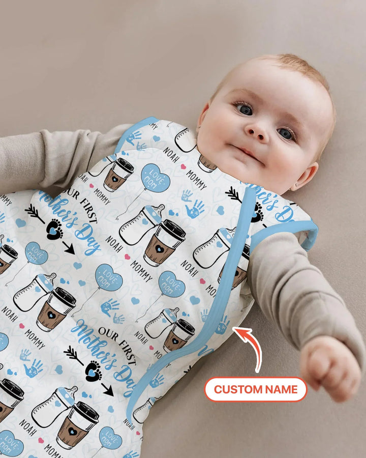 Bolsa de dormir de bambú para el Primer Día de la Madre con nombre personalizado