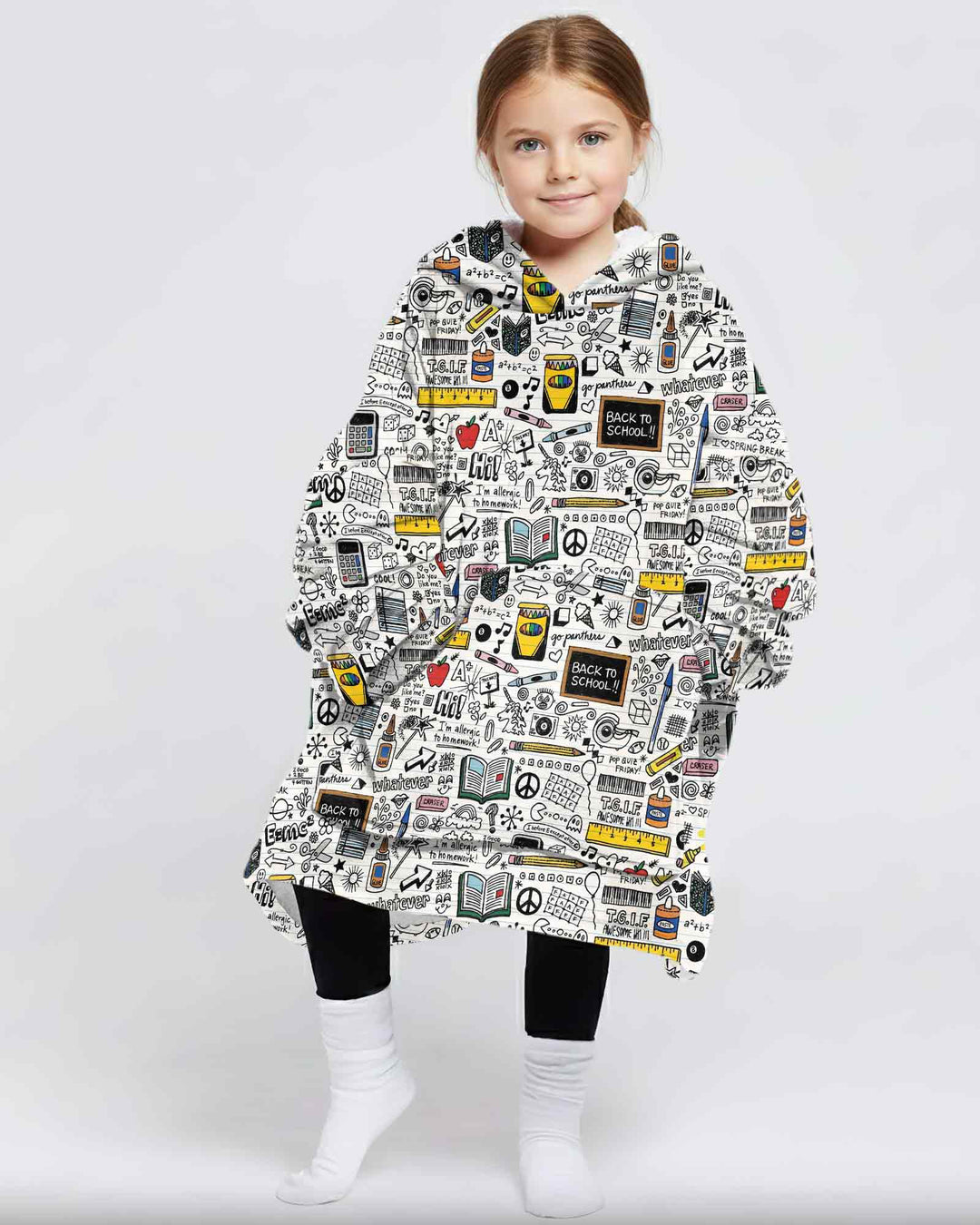 School Days Doodles Bamboo Blanket Hoodie