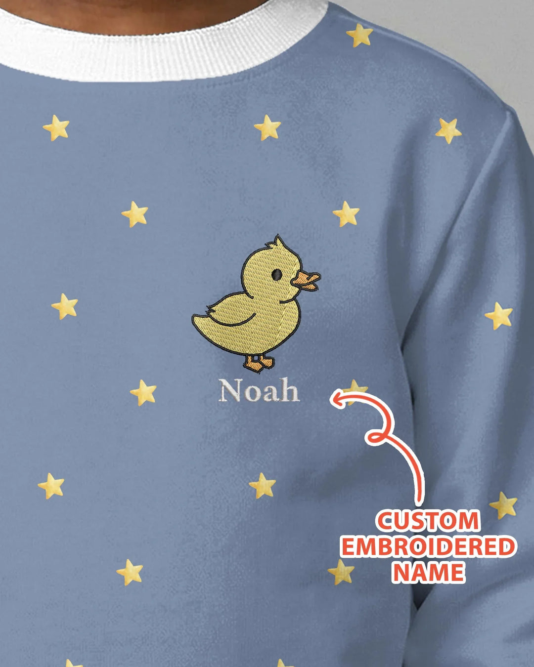 Embroidered Custom Name Animal Bamboo Crewneck Sweatshirt