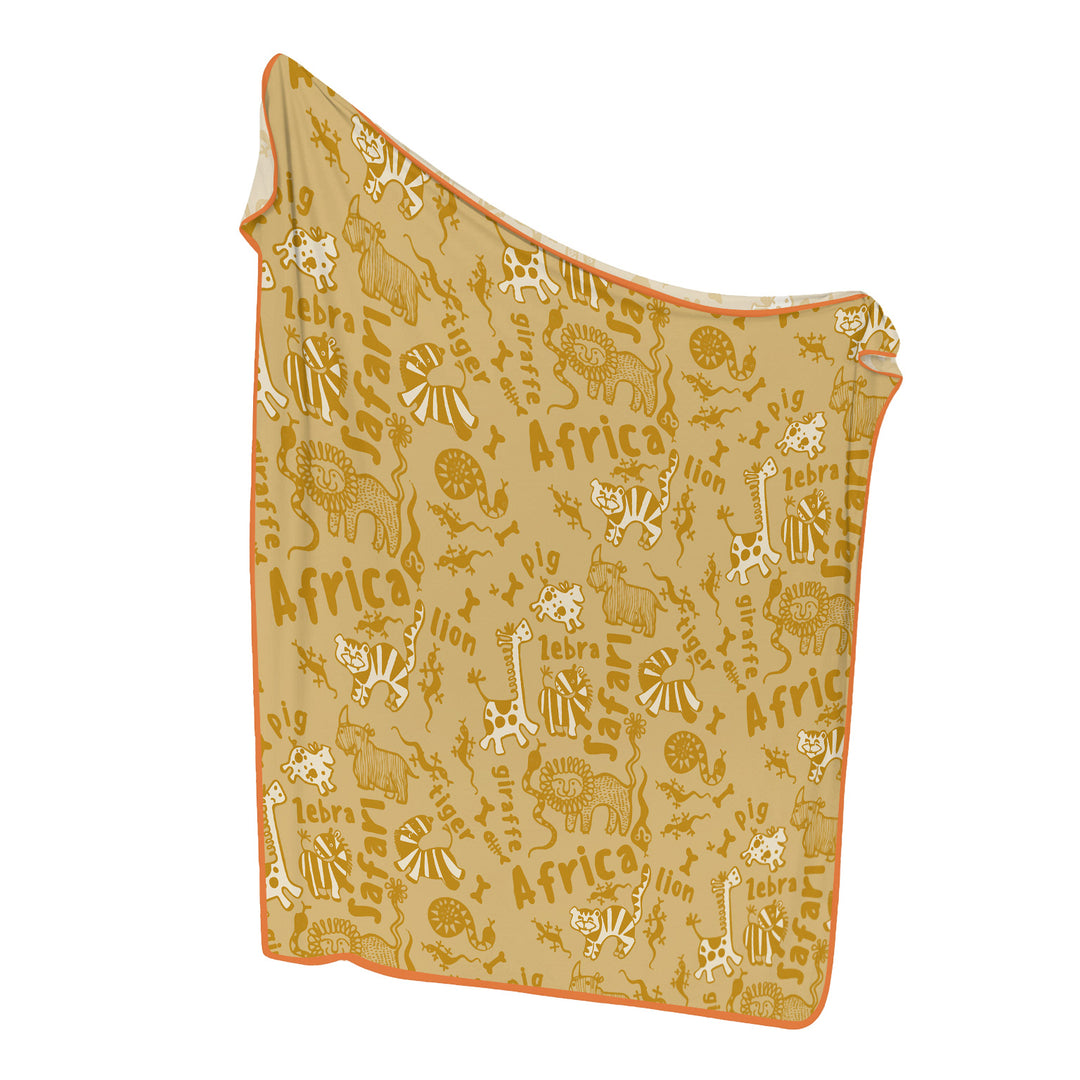 Handdrawn African Animals Toddler Blanket