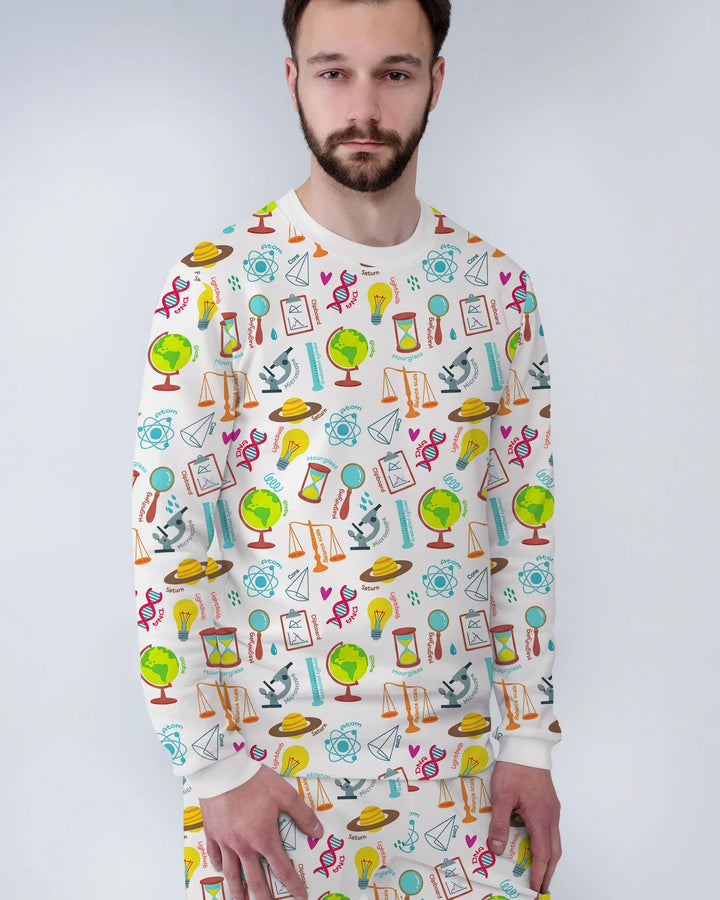 Tiny Scientist Explores The World  Bamboo Men's Pajama Set