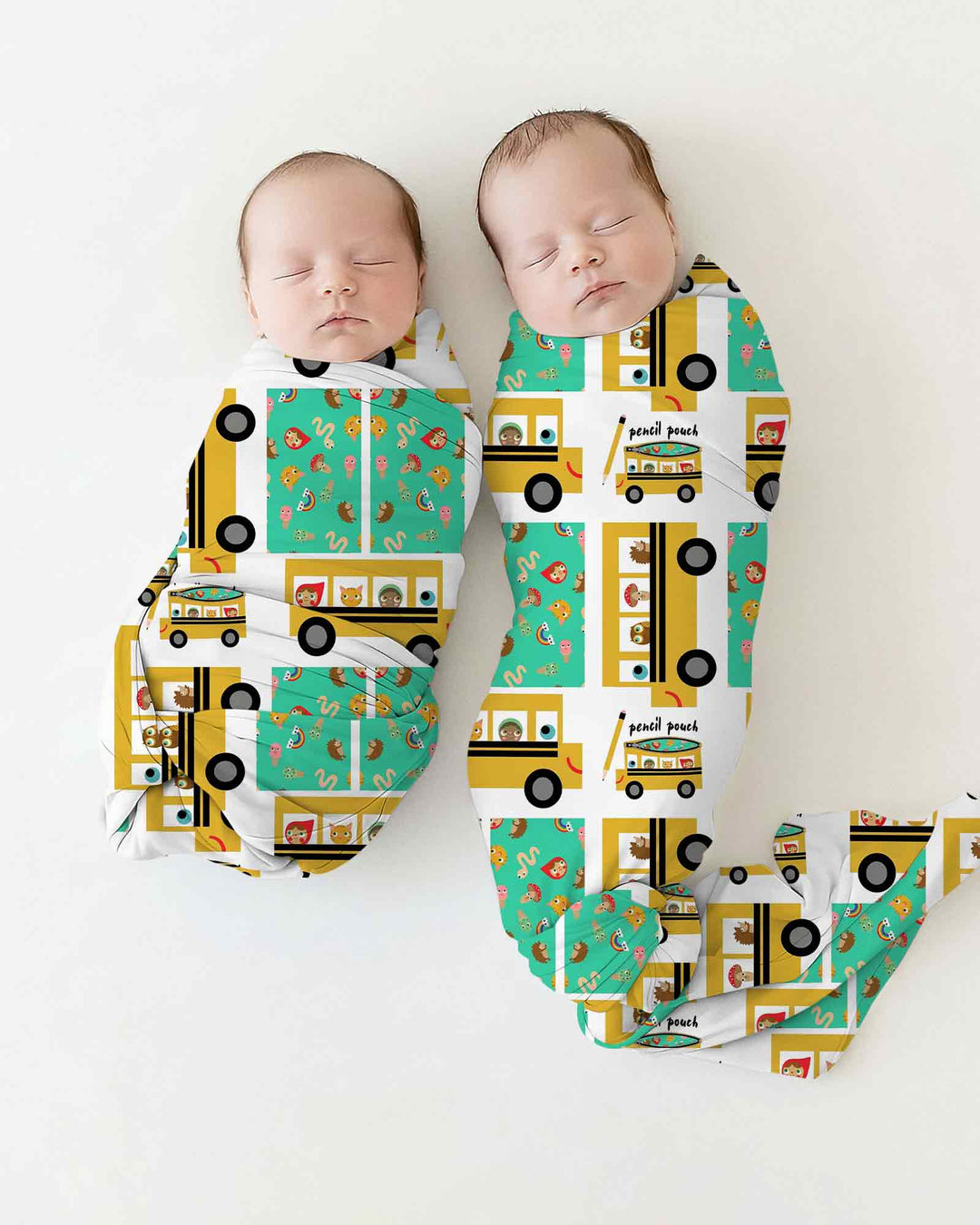 School Bus Adventures swaddle blanket