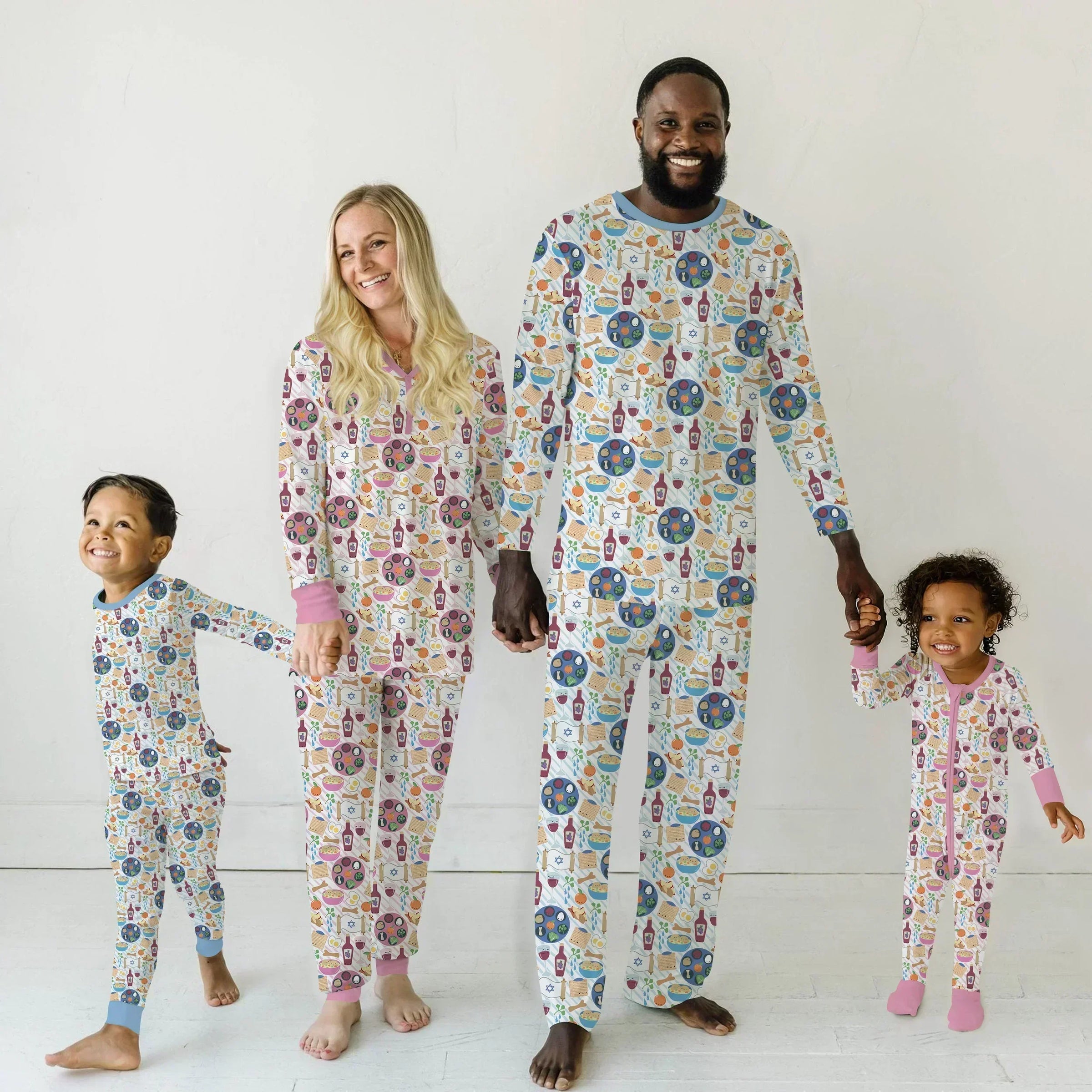 Zweiteiliges Langarm-Pyjama-Set mit Sommerfrüchten