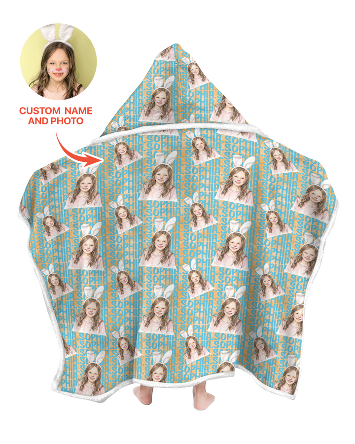 Colorful Kids Name Bamboo Blanket Hoodie