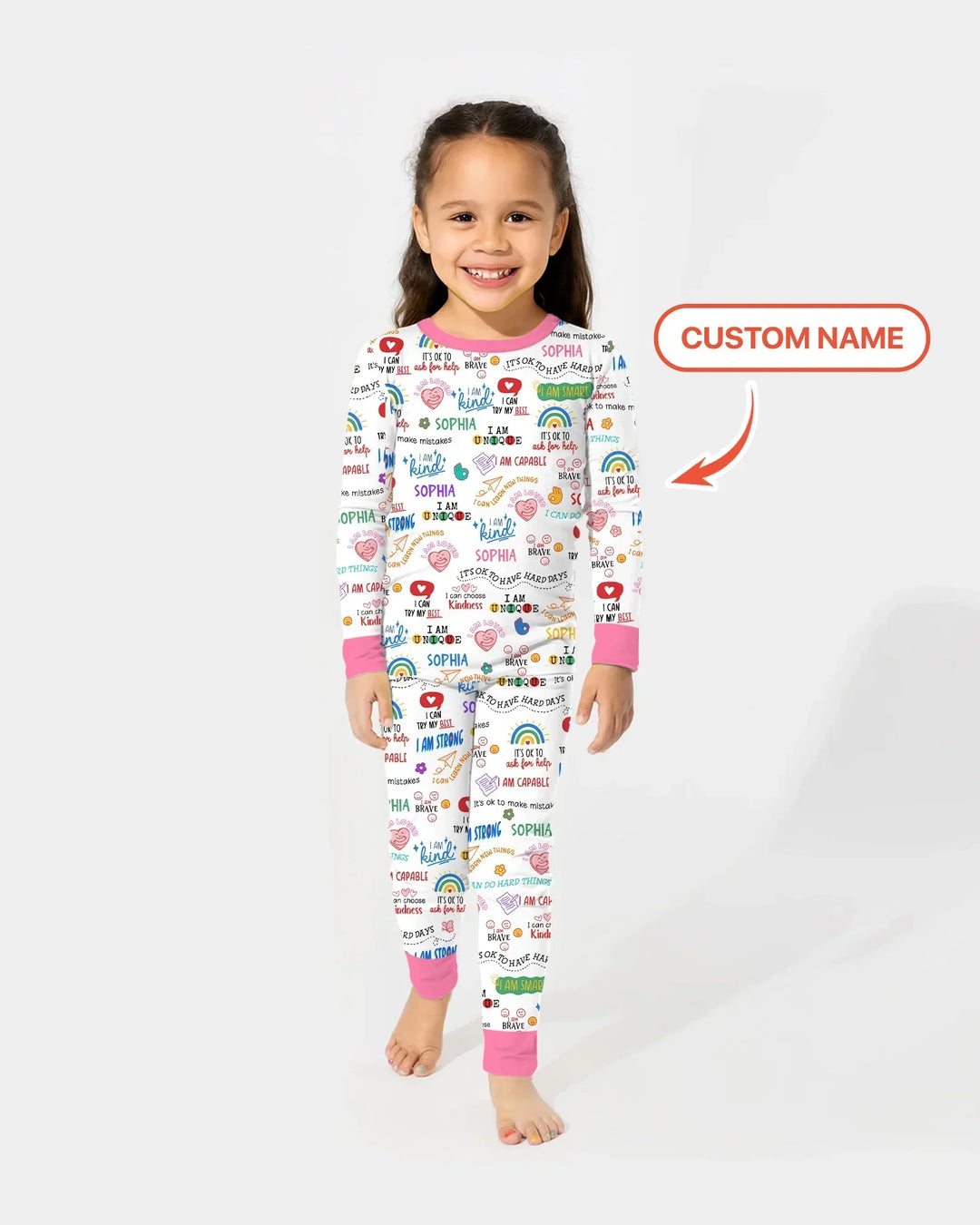 Daily Affirmations Matching Mommy & Baby Bamboo Two Piece Long Sleeve Pajama Set