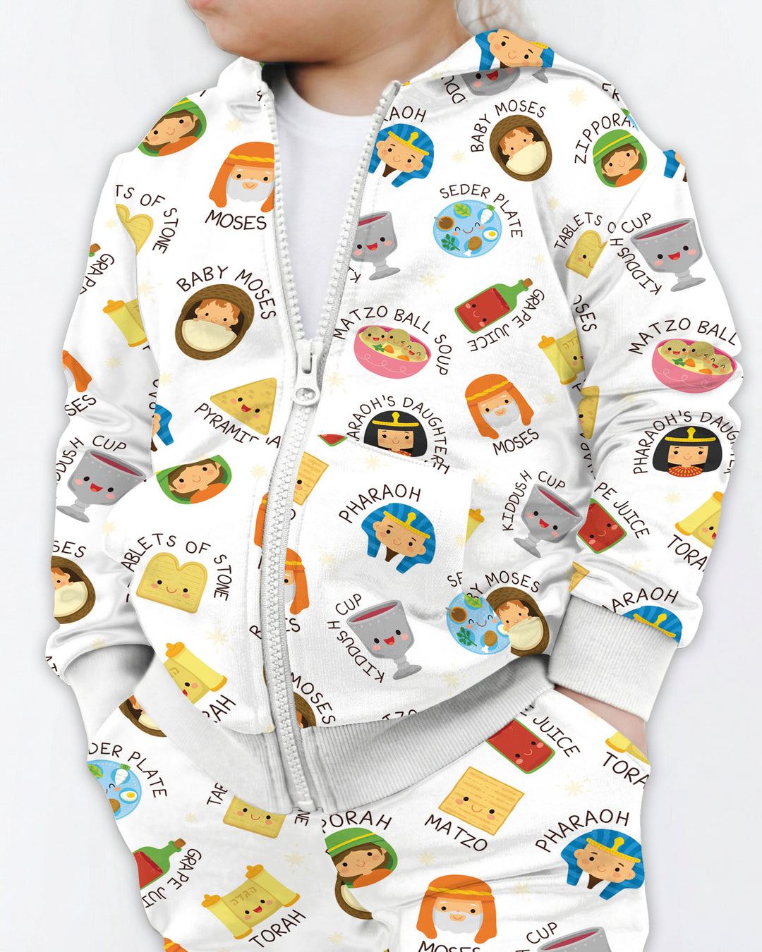 Cute Passover Characters Zip Hoodie