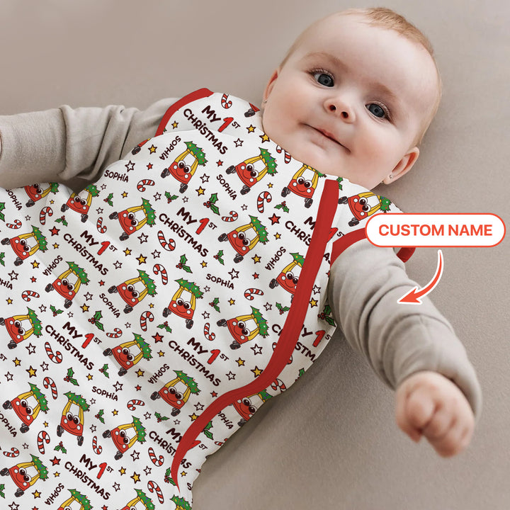 Custom Name Baby Car My 1st Christmas Sleep Bag For Baby