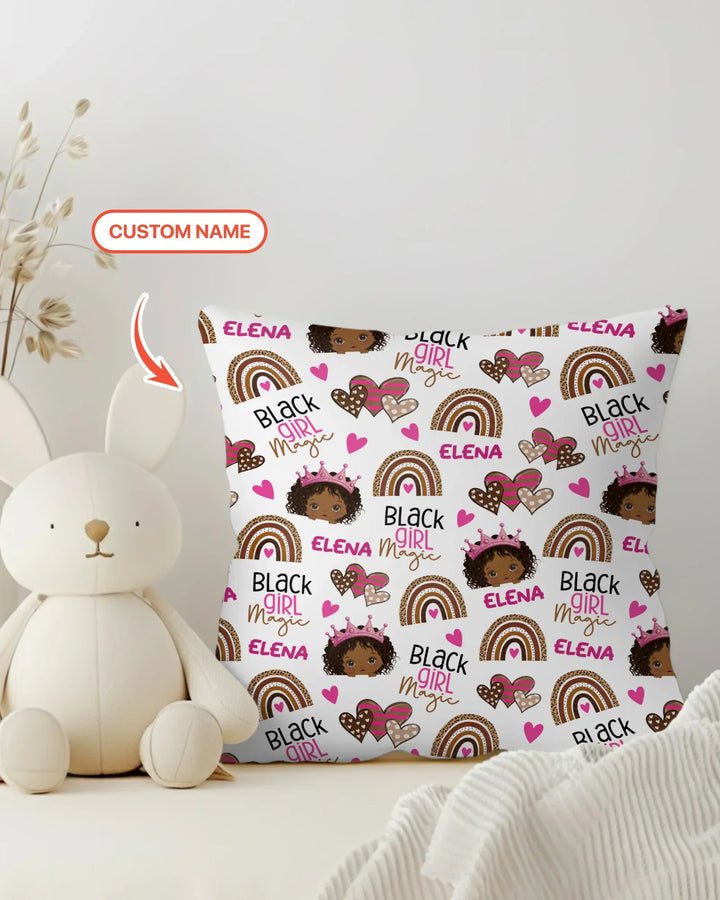 Custom Name Black Girl Magic Bamboo Pillow Case