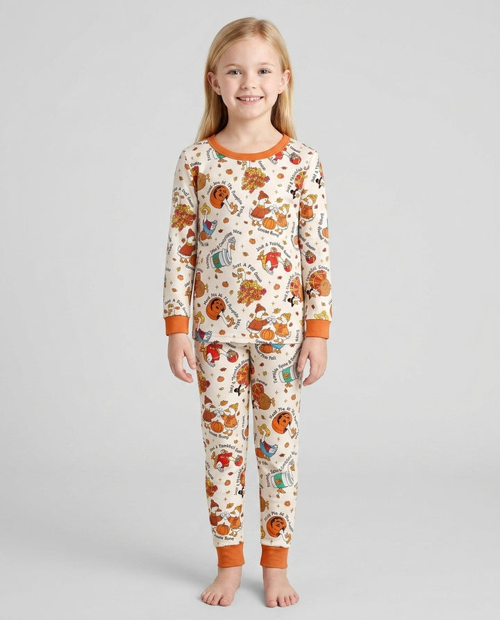 Zweiteiliges Langarm-Pyjama-Set mit Sommerfrüchten