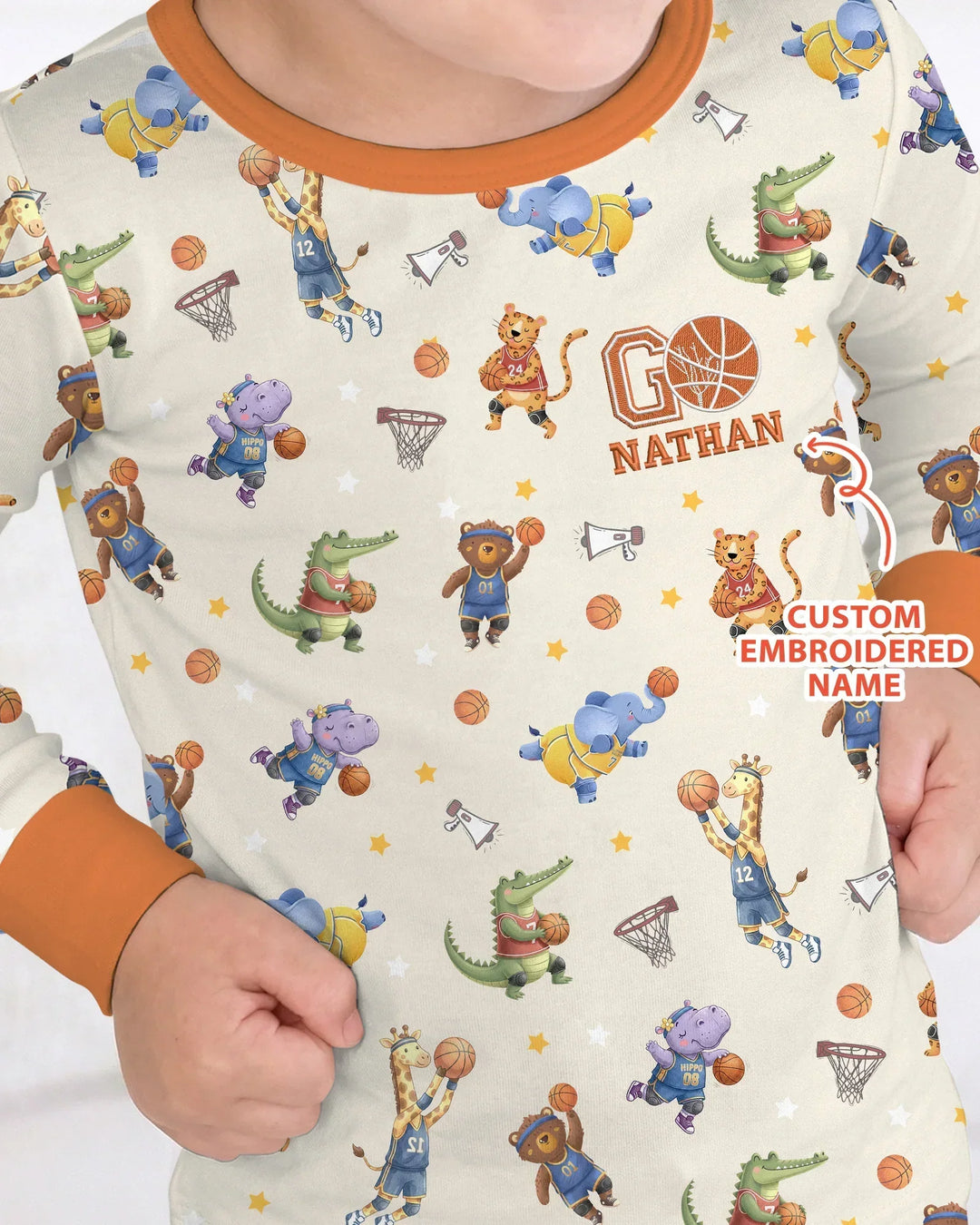 Zweiteiliges Langarm-Pyjama-Set mit Sommerfrüchten