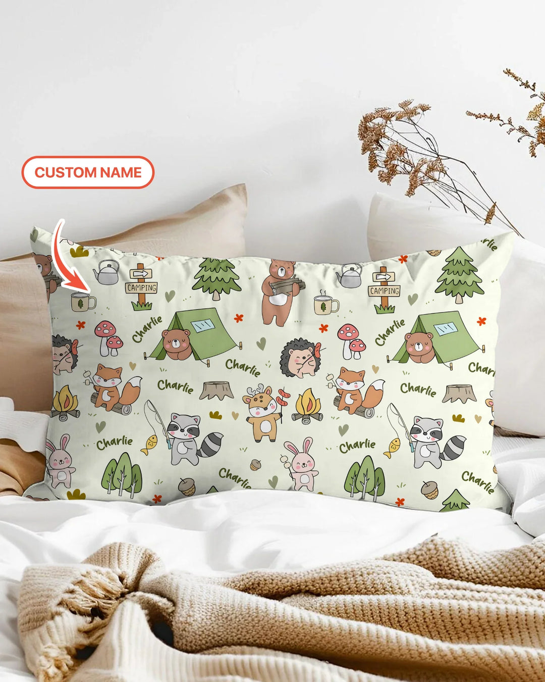 Custom Name Little Camp BuddiesBamboo Pillow Case