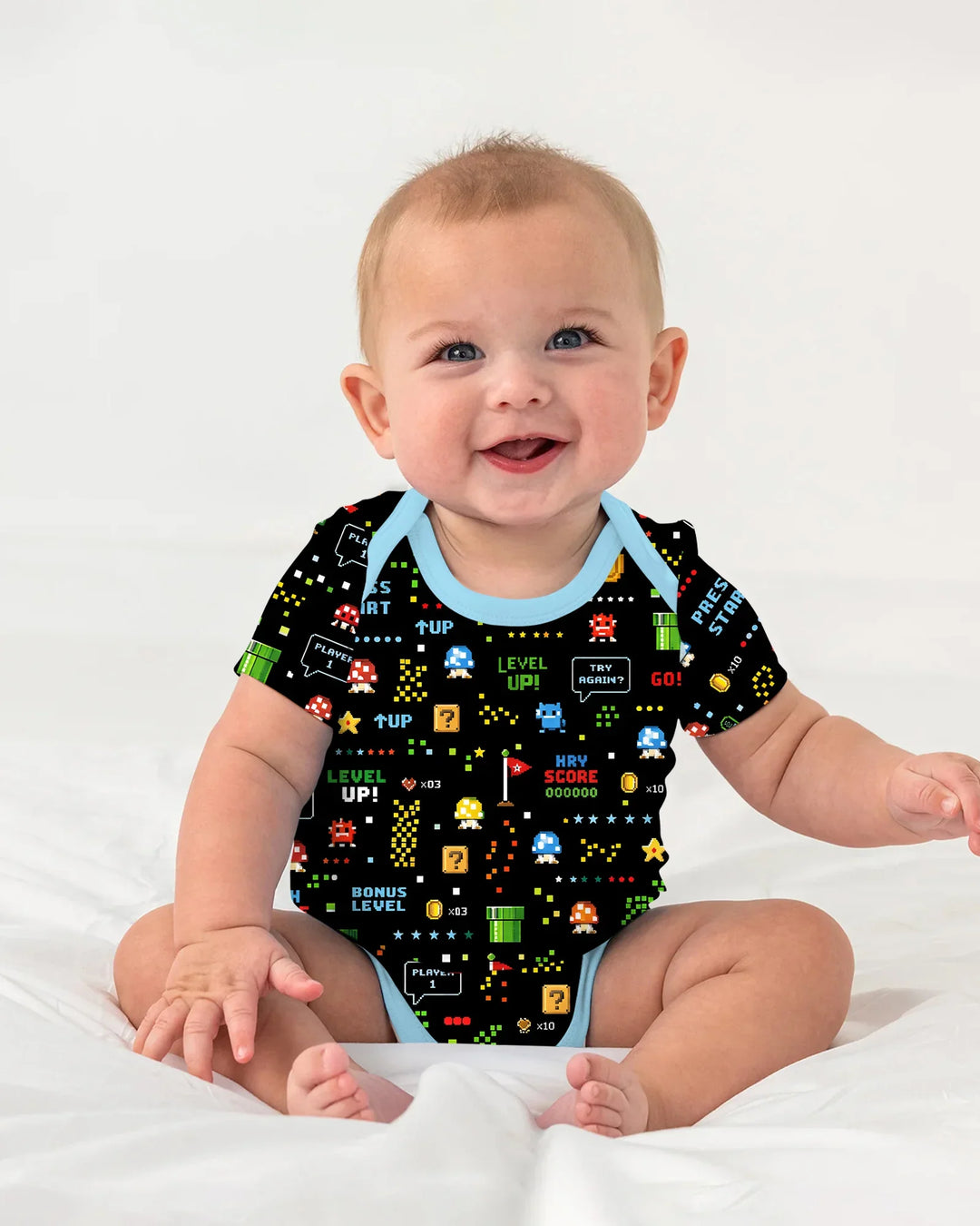 Traje de bambú a juego para amantes de los juegos de píxeles