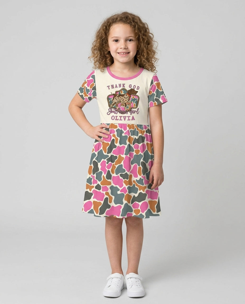 Custom Name Thank God I'm a Southern Bamboo Twirl Dress