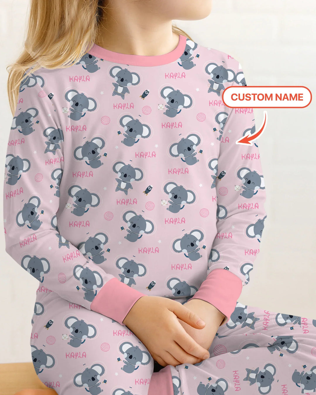 Zweiteiliges Langarm-Pyjama-Set mit Sommerfrüchten