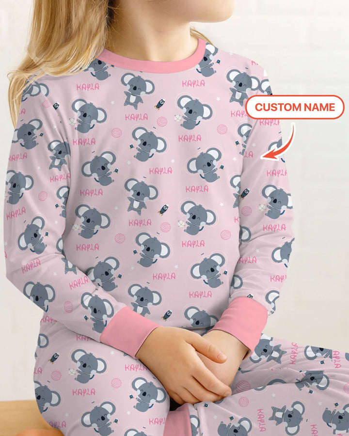 Zweiteiliges Langarm-Pyjama-Set mit Sommerfrüchten