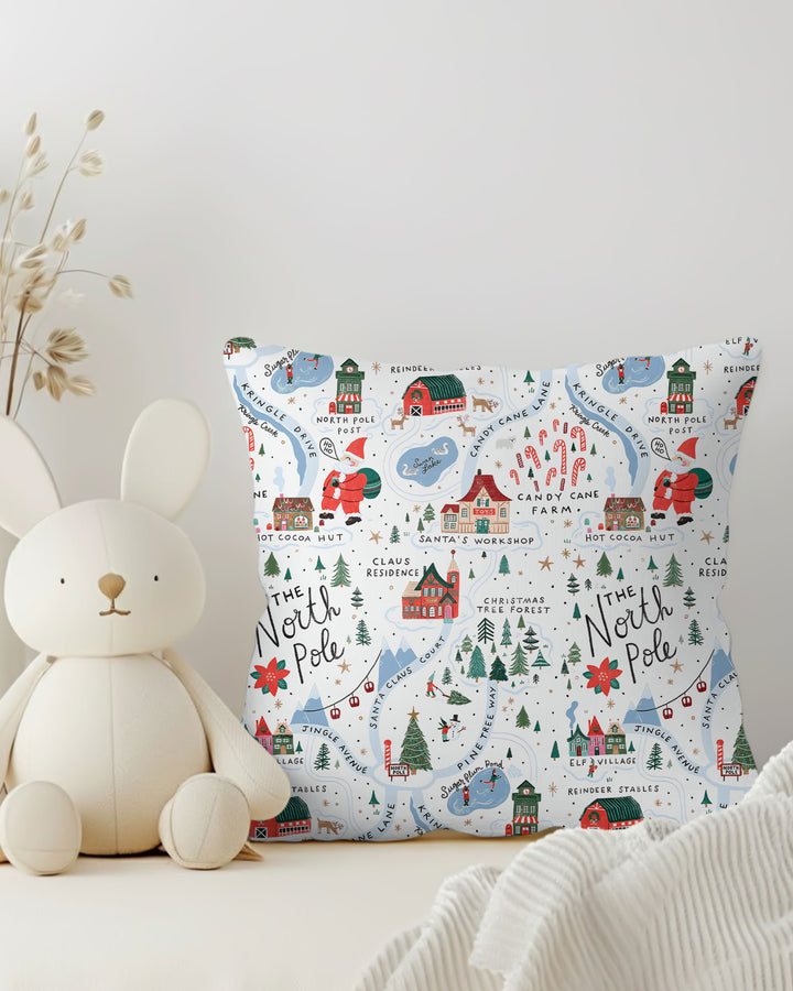 The North Pole Map Bamboo Pillow Case