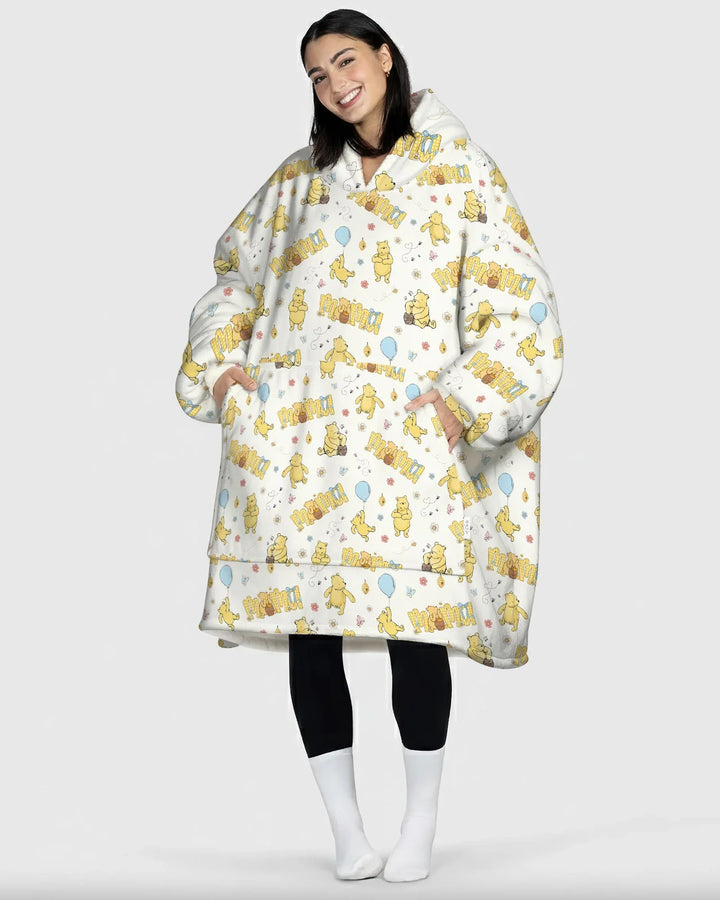 Mama & Mini Honey Bear Wearable Bamboo Blanket Hoodie