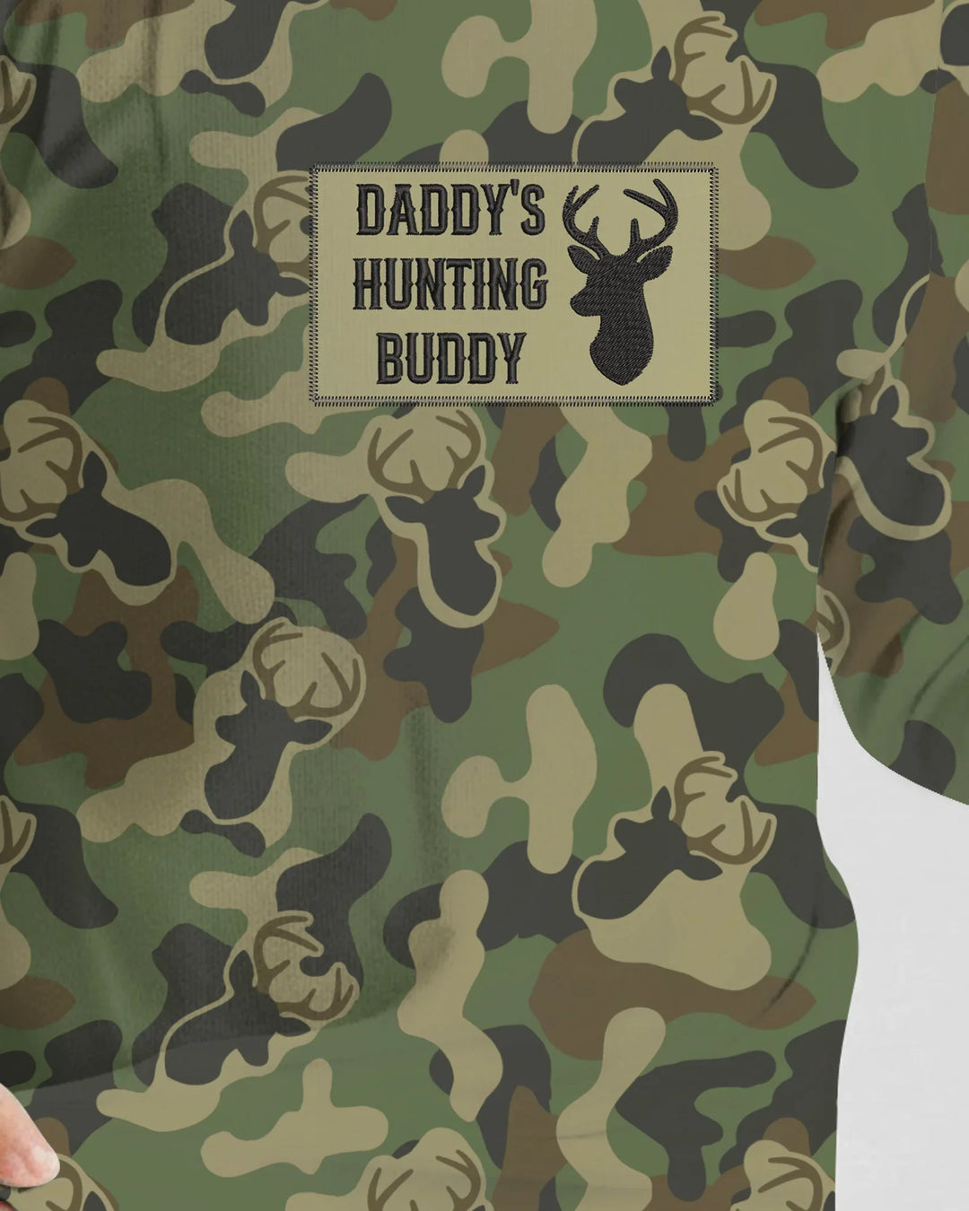 Embroidered Matching With Hunting Dad Bamboo Two Piece Long Sleeve Pajama Set