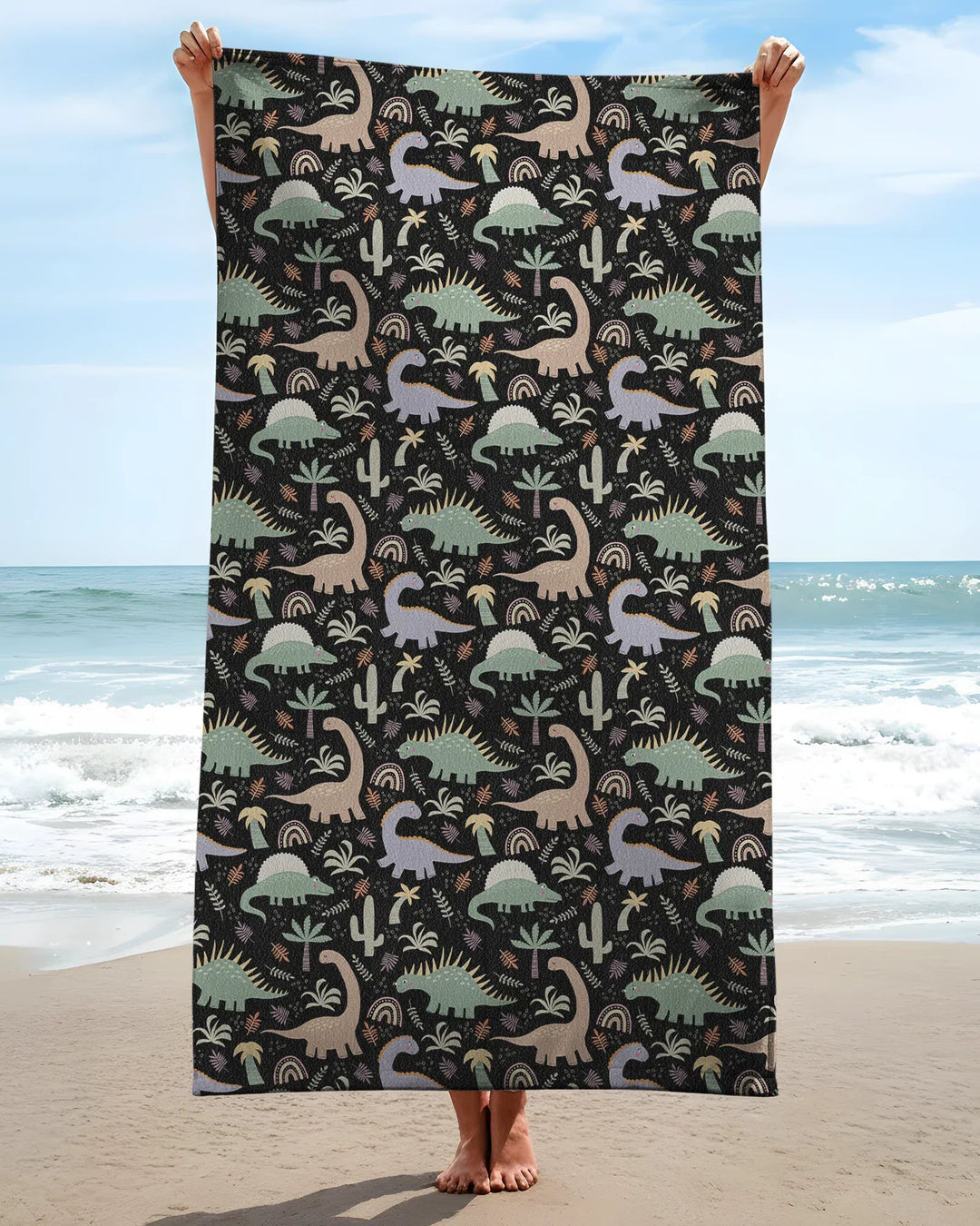 Marine Jurassic Dschungel Bambus Badeponcho