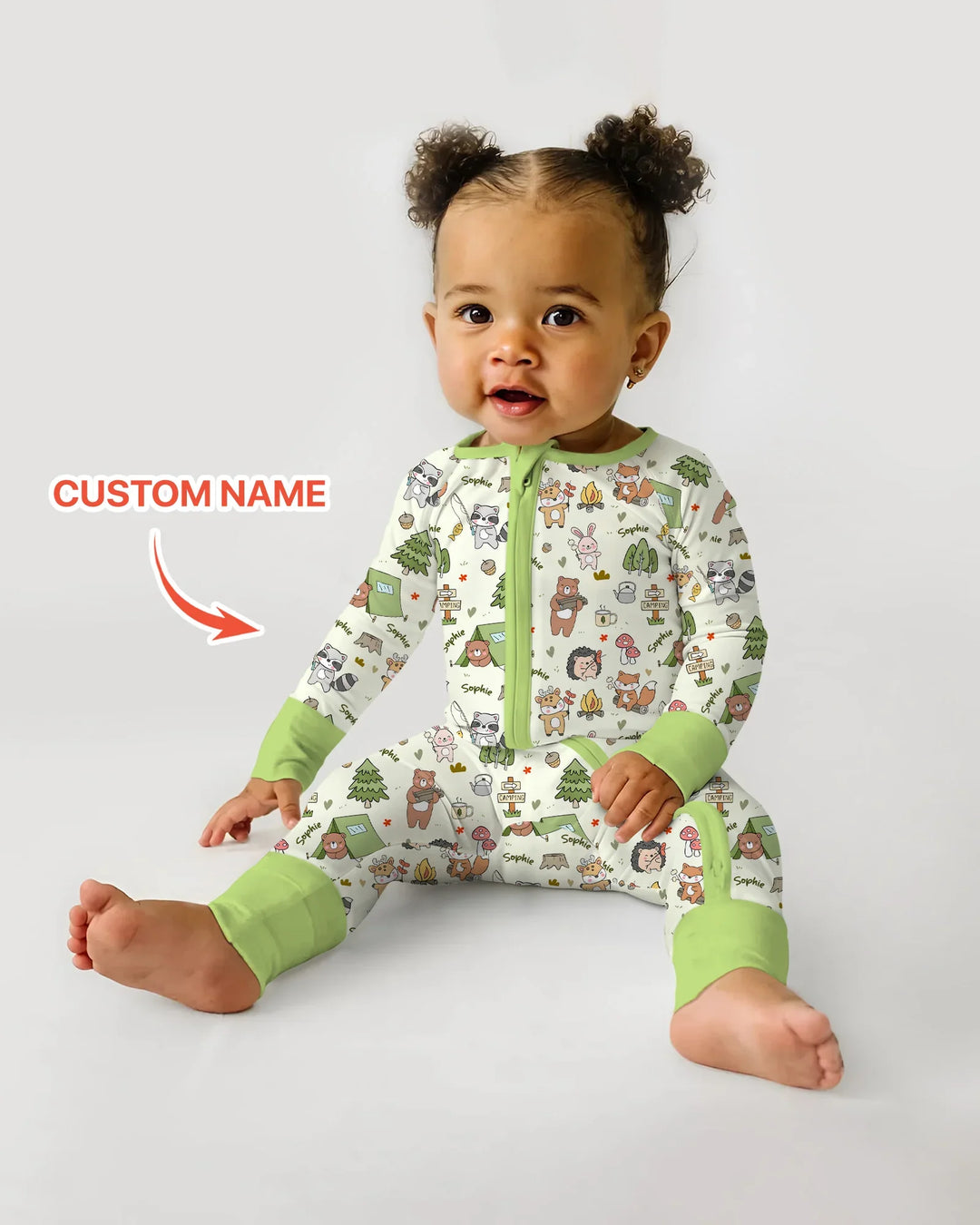 Custom Name Little Camp Buddies Bamboo Convertible Zippy