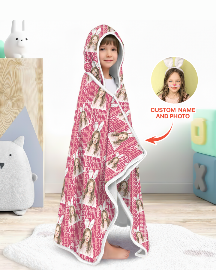 Colorful Kids Name Bamboo Blanket Hoodie