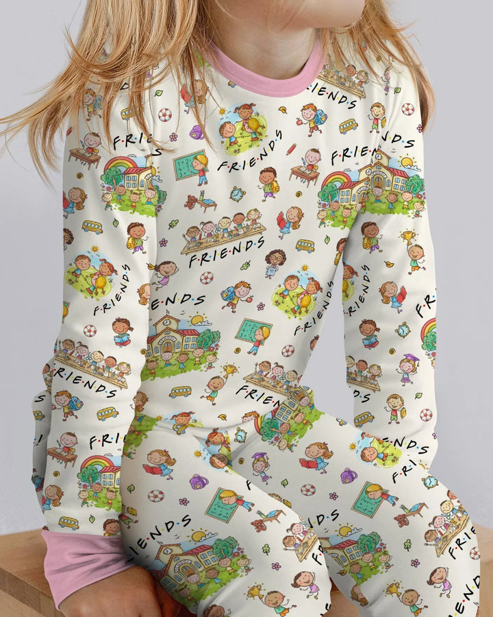 School Friends Forever Bamboo Two Piece Long Sleeve Pajama Set