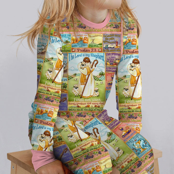 Zweiteiliges Langarm-Pyjama-Set mit Sommerfrüchten