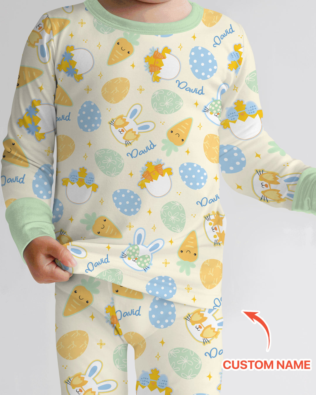 Retro Easter Two Piece Long Sleeve Pajama Set