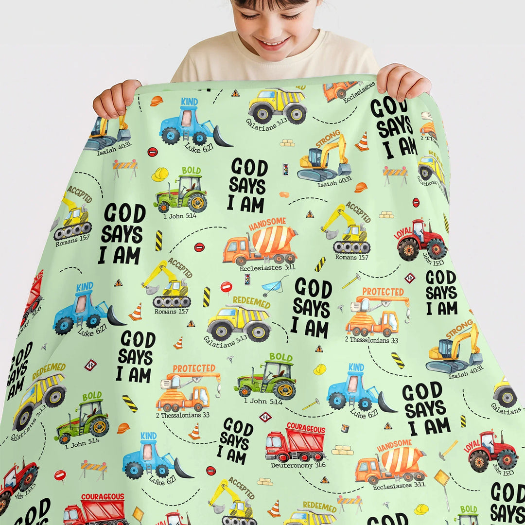 God Says I Am Boy Toddler Blanket