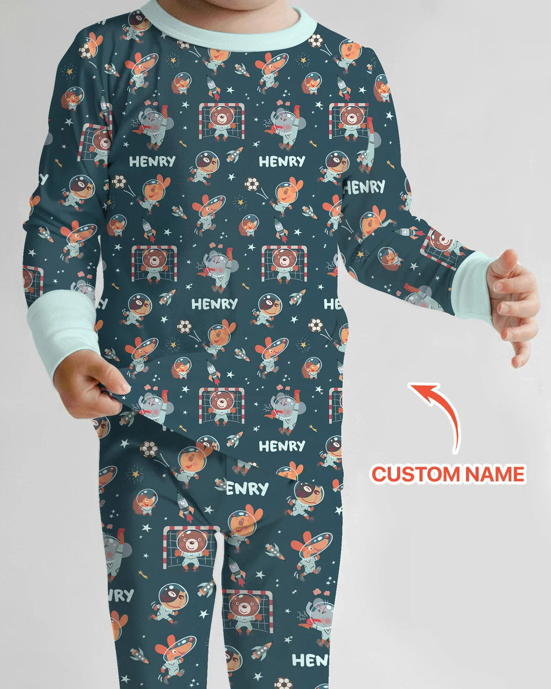 Conjunto de pijama de dos piezas de bambú con mangas largas, plantilla PERSONALIZADA