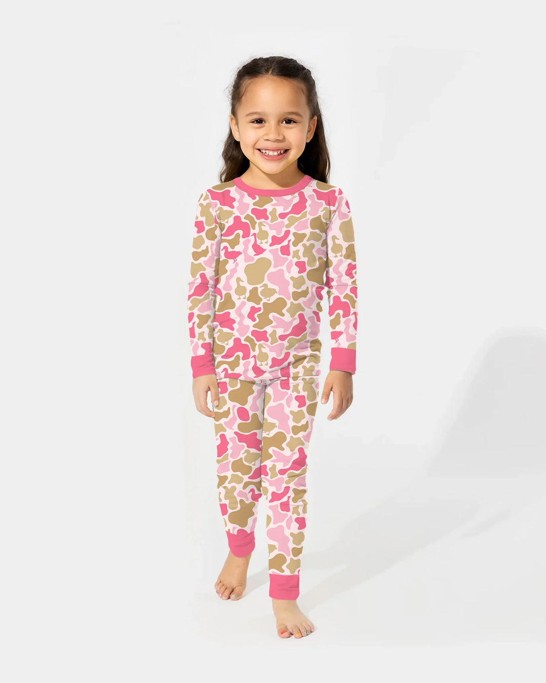 Mallard Duck Hunting Camouflage Bamboo Two Piece Long Sleeve Pajama Set