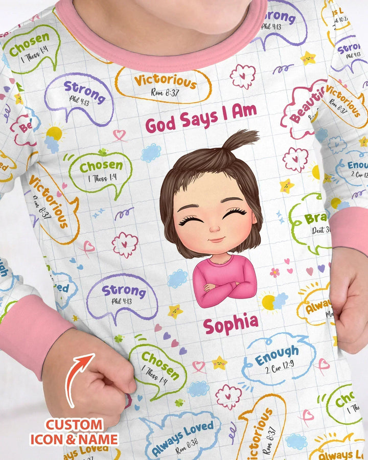 Zweiteiliges Langarm-Pyjama-Set mit Sommerfrüchten