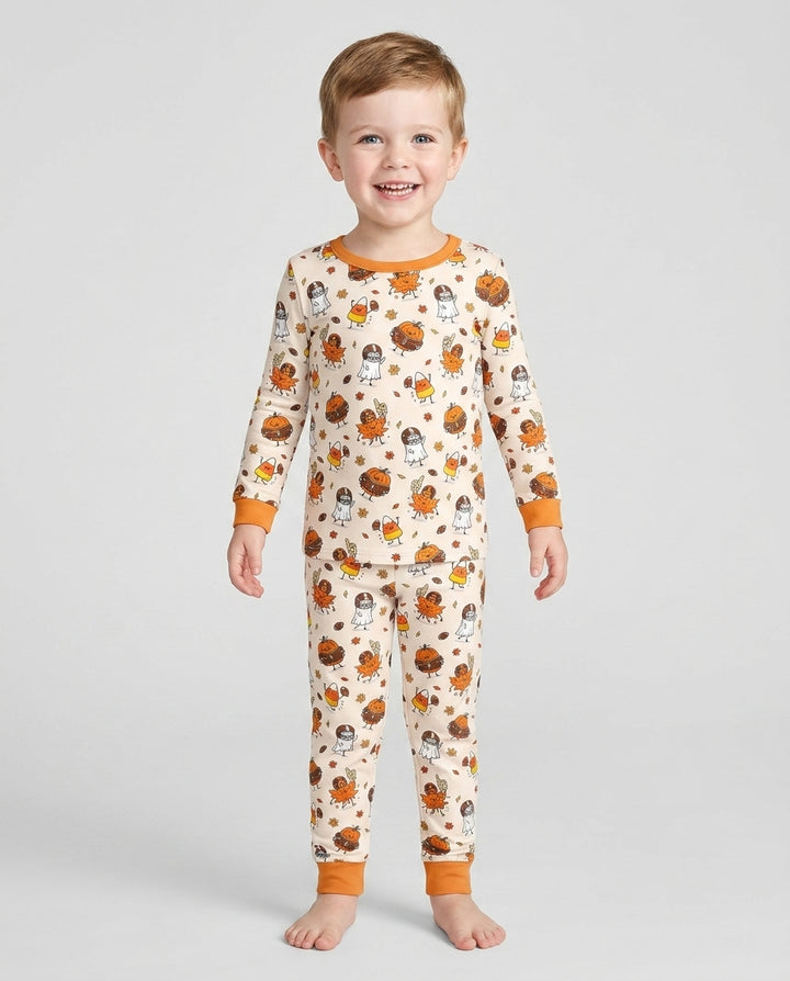 Fall Day Football Bamboo Two Piece Long Sleeve Pajama Set