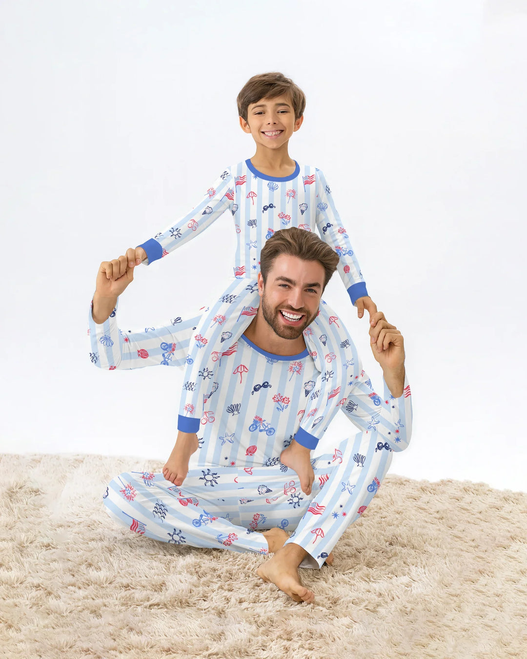 Red, White & Beachy Family Matching Bamboo Men's Pajama Set