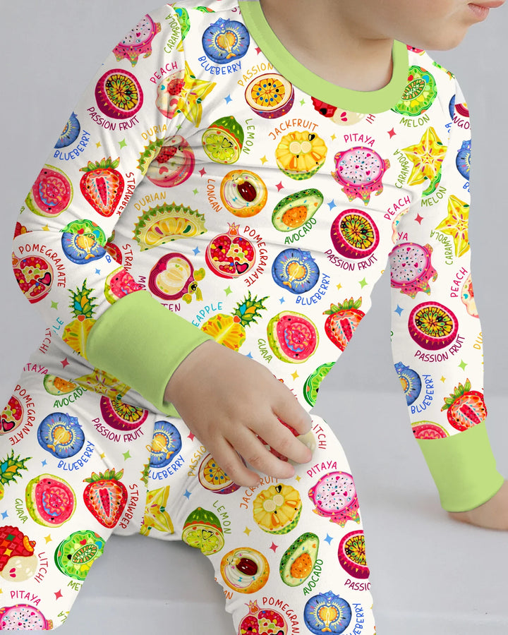 Conjunto de pijama de dos piezas de manga larga de bambú Juicy World