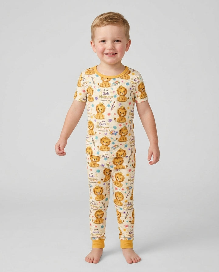 I Am God's Masterpiece Two Piece Short Sleeve Pajama Set