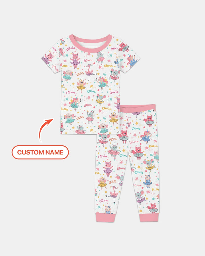 Zweiteiliges, kurzärmliges Pyjama-Set mit Marienkäfern