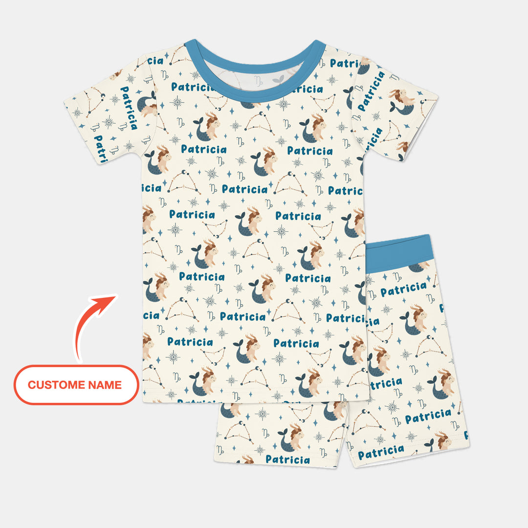 Zweiteiliges Pyjama-Set mit kurzen Ärmeln und Shorts im Sommer-Design