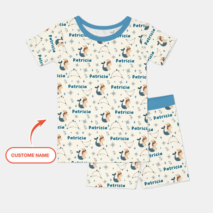 Zweiteiliges Pyjama-Set mit kurzen Ärmeln und Shorts im Sommer-Design