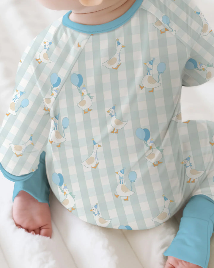 Custom Embroidered Birthday Boy/Girl Baby Bamboo Convertible Zippy