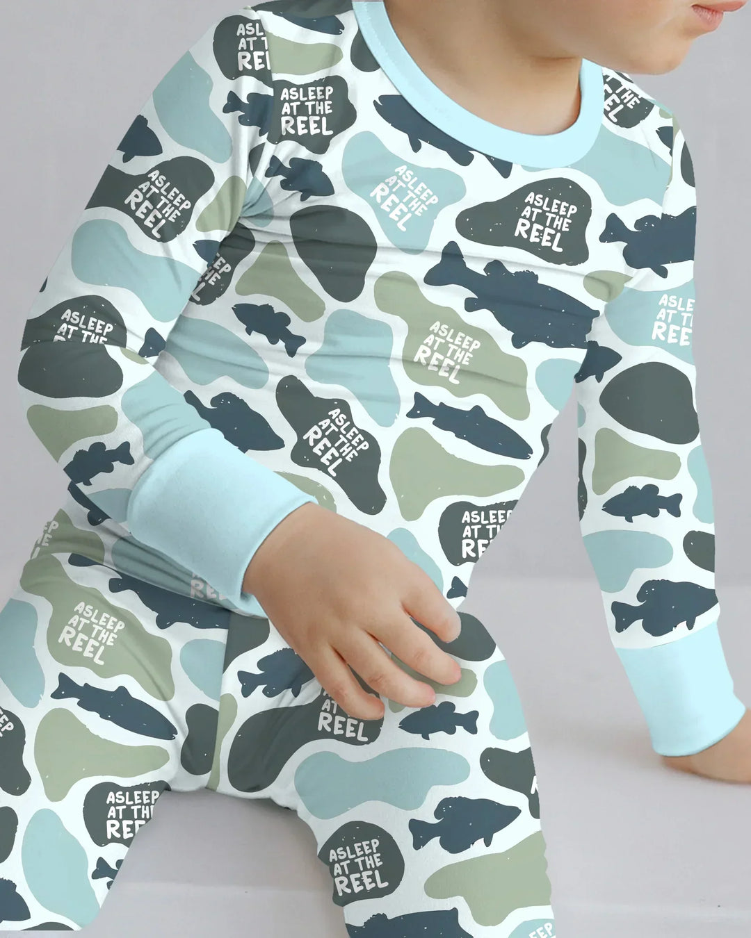 Asleep At The Reel Matching Daddy & Me Two Piece Long Sleeve Pajama Set