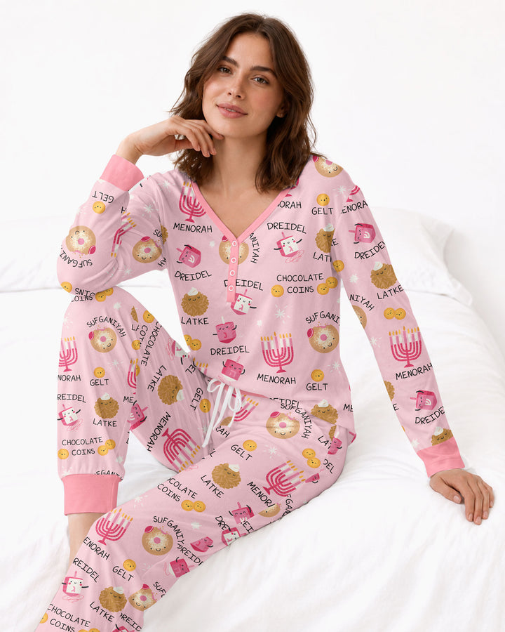 Family Hanukkah Matching Bamboo Women Pajama Set