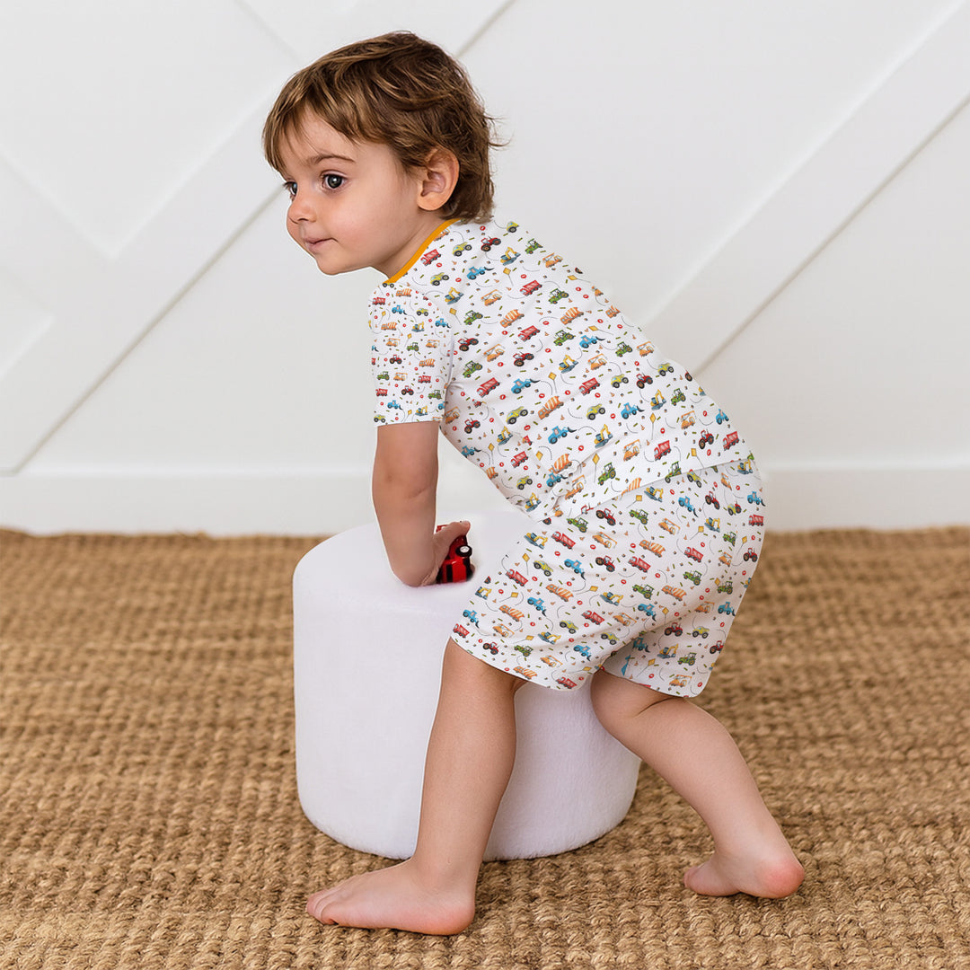 Little Construction Heroes Two Piece Short Sleeve Shorts Pajama Set