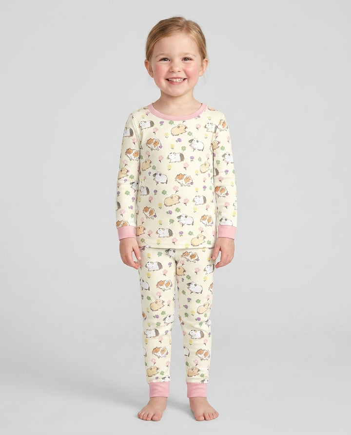 Guinea Pig Garden Bamboo Two Piece Long Sleeve Pajama Set