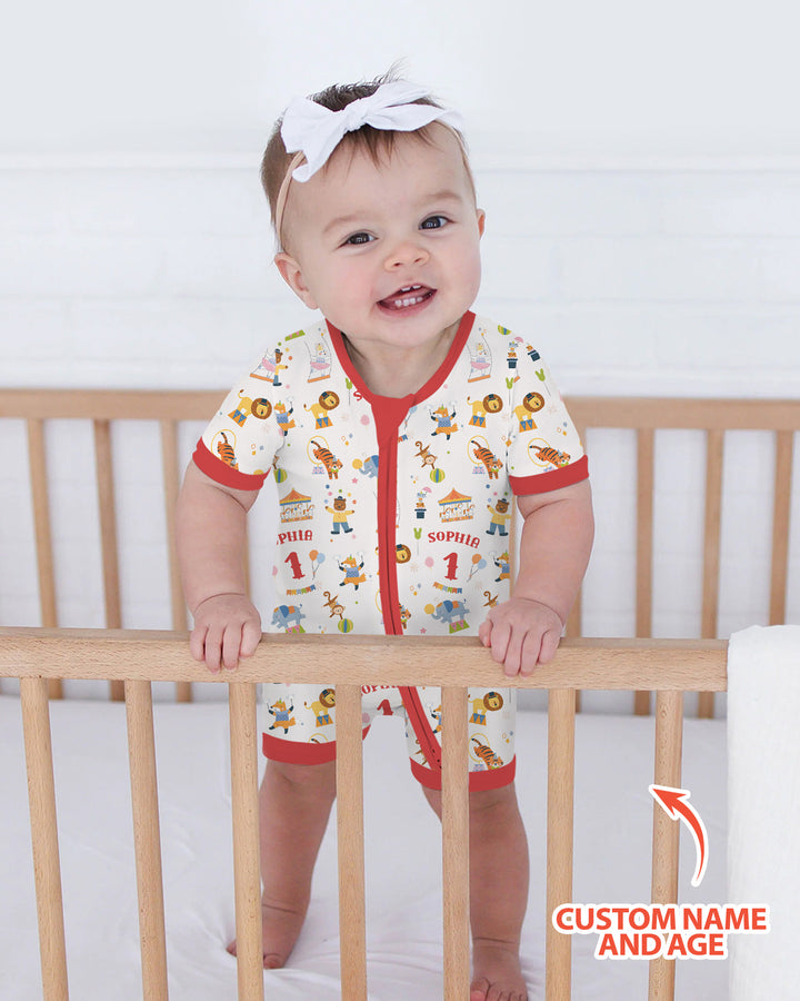 Plantilla PERSONALIZADA de Bambú Pijama Corto con Cremallera
