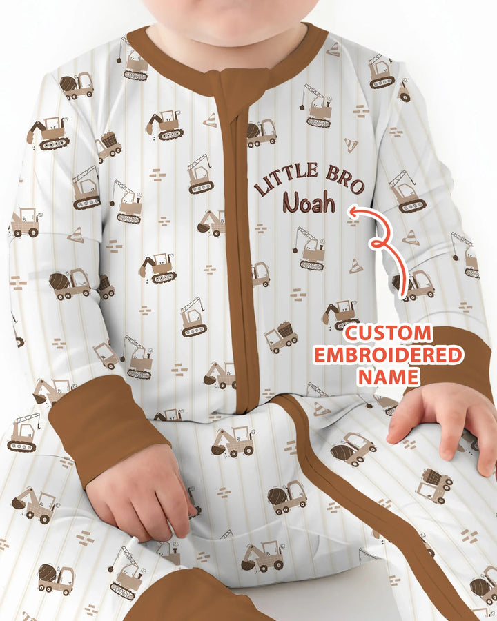 Custom Embroidered Name Constructor Little Bro Bamboo Convertible Zippy