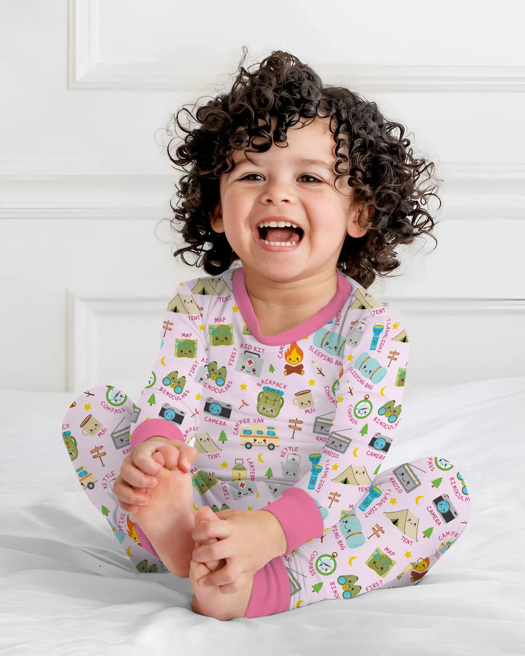 Little Camp Adventure Family Matching Two Piece Long Sleeve Pajama Set