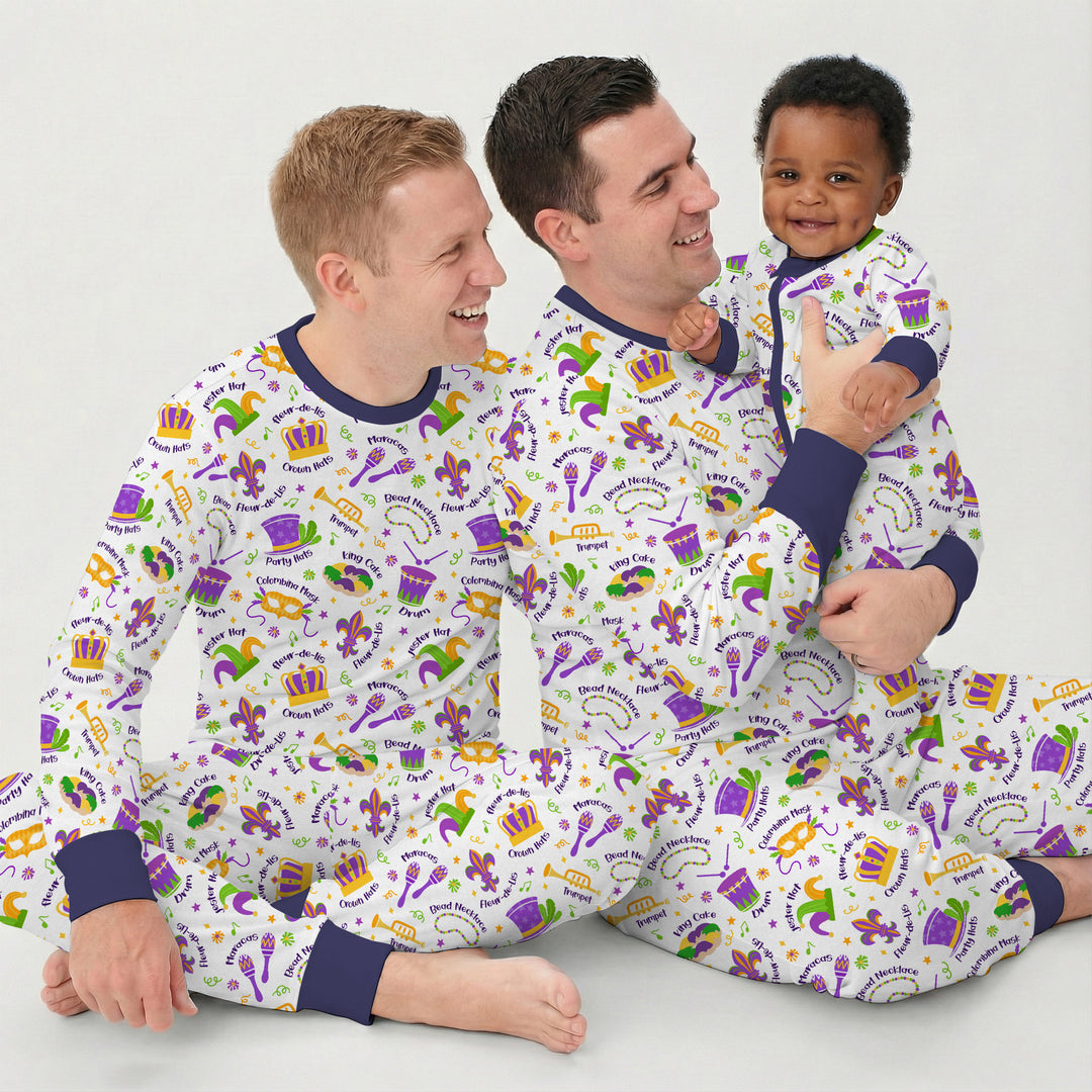 Mardi Gras Family Matching Shorty Zippy