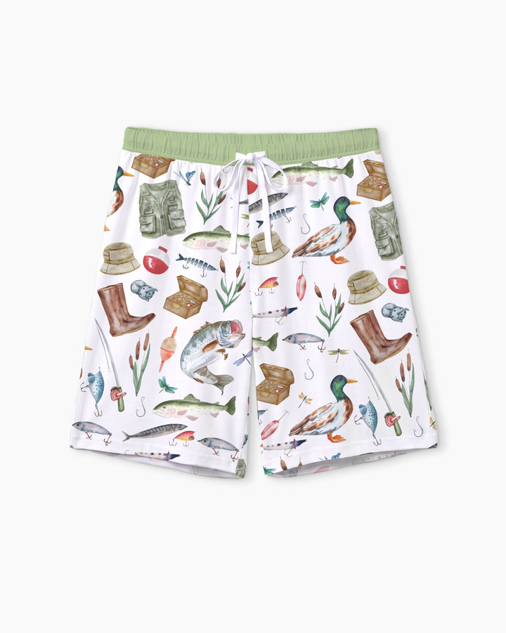 Daddy's Fishing Buddy Daddy& Me Matching Bamboo Men Short Sleeve Short Pajama Set